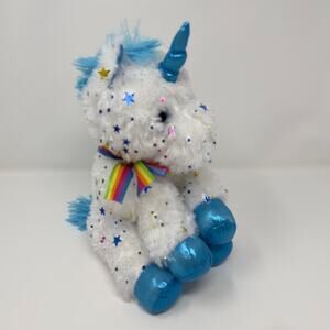 Toy Factory 10 inch Starry Unicorn, White/Blue